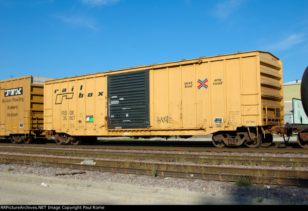 RBOX 35907, 50-ft single door boxcar on the UPRR